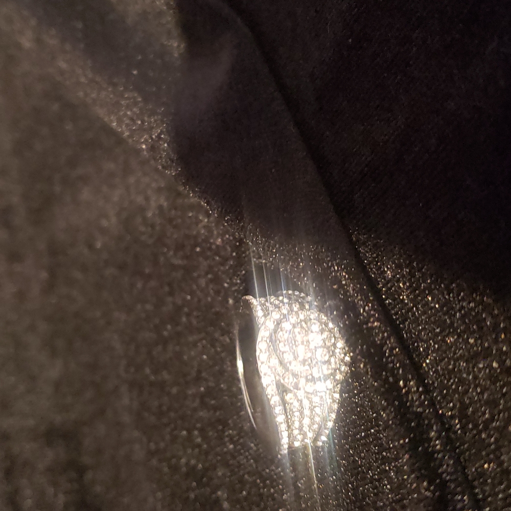 Silver ring with diamonds  chips